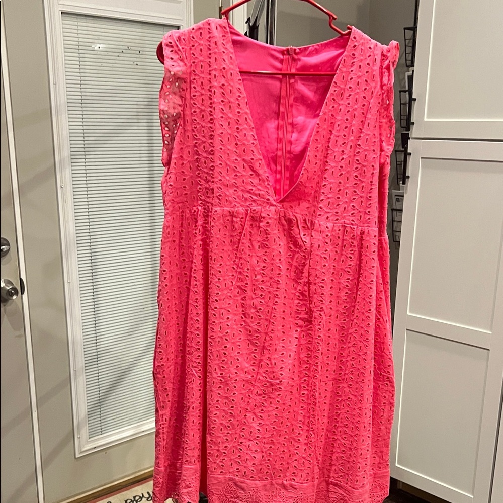 Pink Sleeveless Eyelet Dress / skort